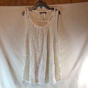 Miss Majesty girls cream with cream lace over lay razorback top L 14–16